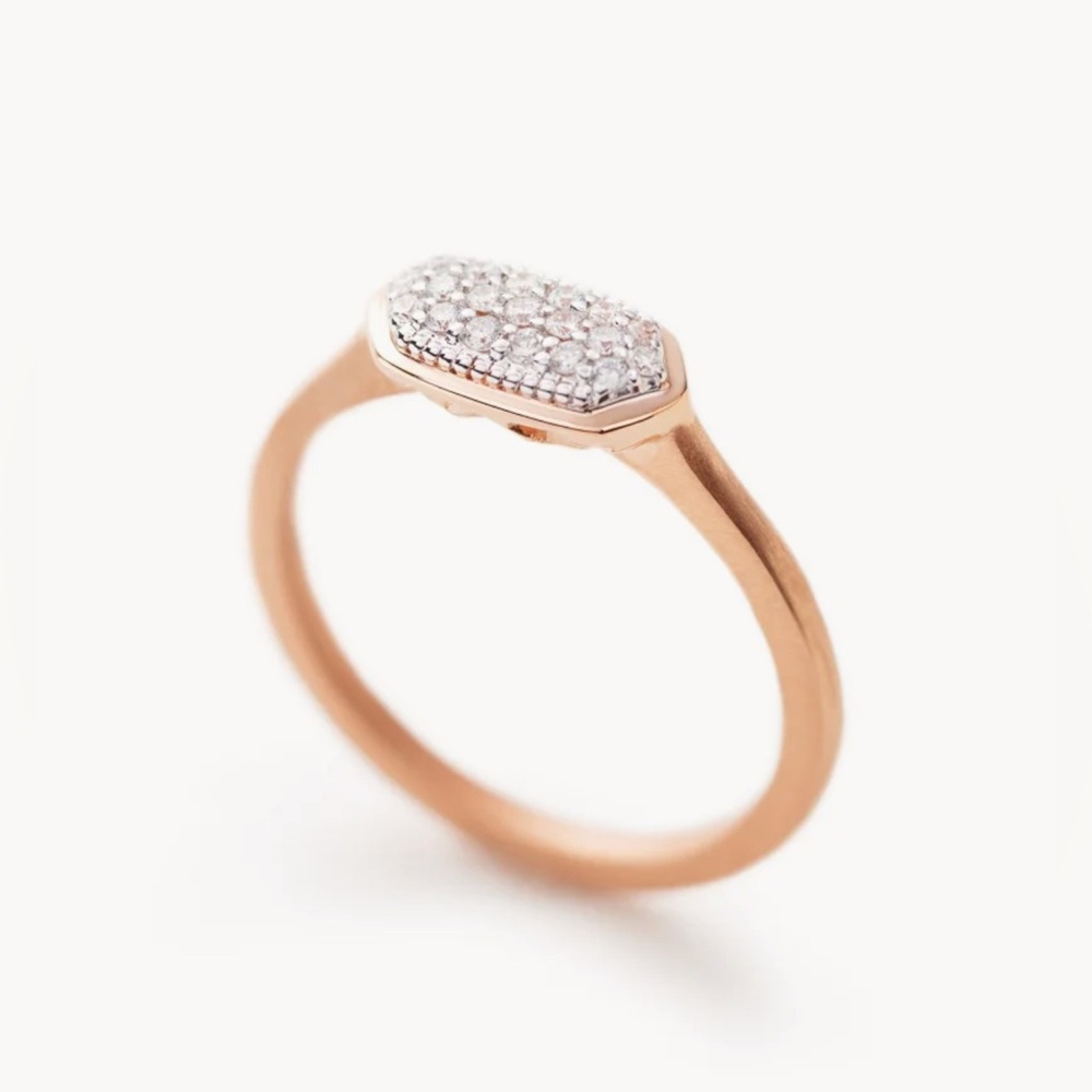 Isa Ring in Pave Diamond and 14k Rose Gold